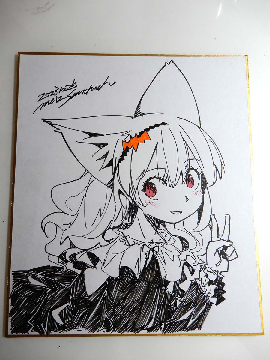 1girl solo red eyes spot color animal ears smile looking at viewer  illustration images