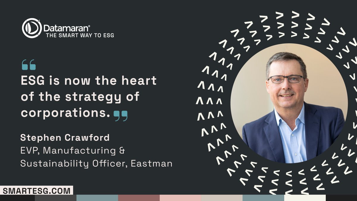 “I don't see #ESG as something that you're just doing to ensure you align with #regulation. ESG is now the heart of the strategy of corporations,” says Stephen Crawford (<a href="/EastmanChemCo/">Eastman Chemical Co.</a>).

Read the press release: hubs.la/Q026HYhV0

#SmartESG