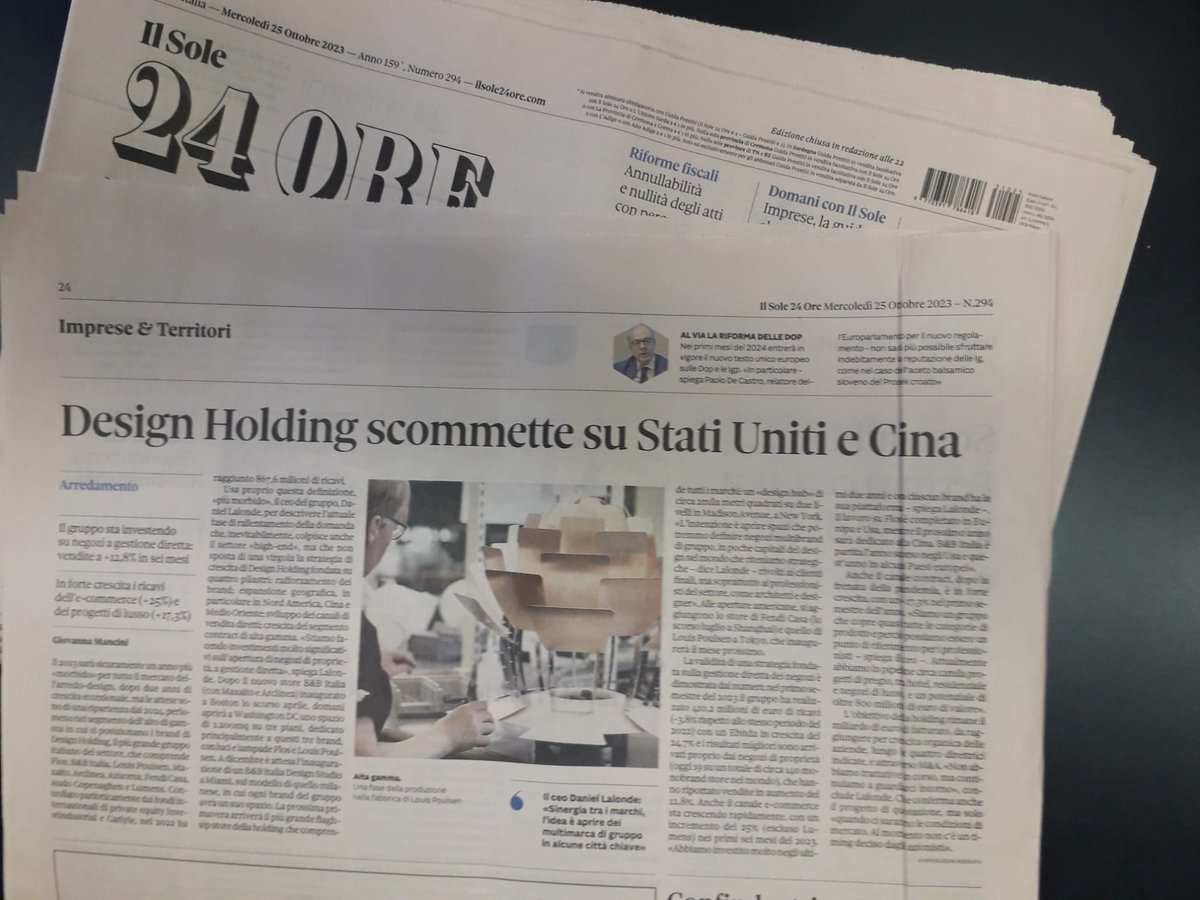 AdHocCom's tweet image. Il Ceo di Design Holding, Daniel Lalonde, racconta a @sole24ore la nuova strategia di aprire #multimarca di proprietà a gestione diretta in poche capitali del #design 🌏. Spazi rivolti sia ai clienti finali sia soprattutto ai professionisti del settore.