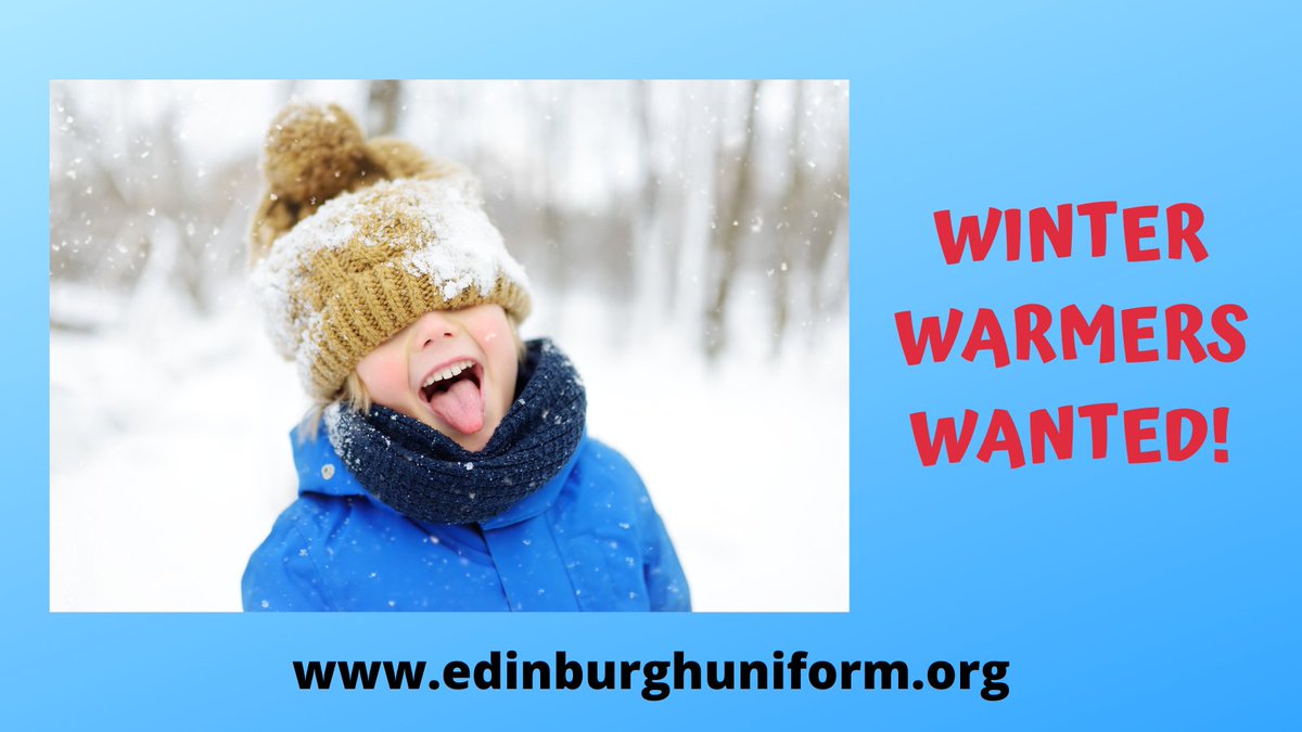 Please keep a child warm & dry this winter! Could you buy a new coat, socks, leggings or joggers for a local youngster? Find out how at edinburghuniform.org/donate-uniform/ #CostOfLiving #Edinburgh #Children #Community