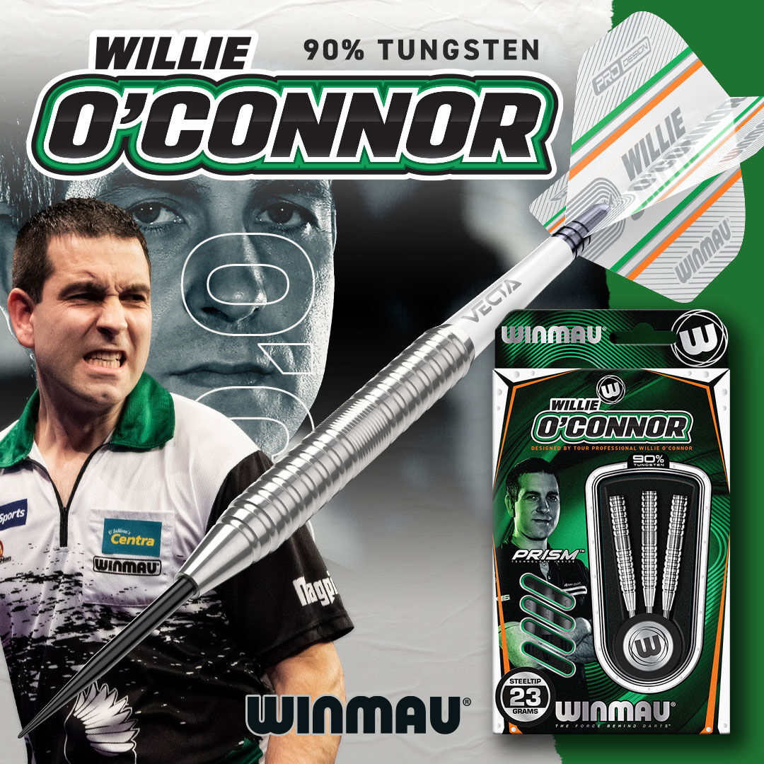 WILLIE O’CONNOR Willie has designed his latest set of darts to perform at the highest level of the game to meet his ambitions. The fast and flowing thrower needs darts that feel superb and deliver. Available with Darts Retailers Full 2024 Collection➡️ winmau.com/winmau-launch-…