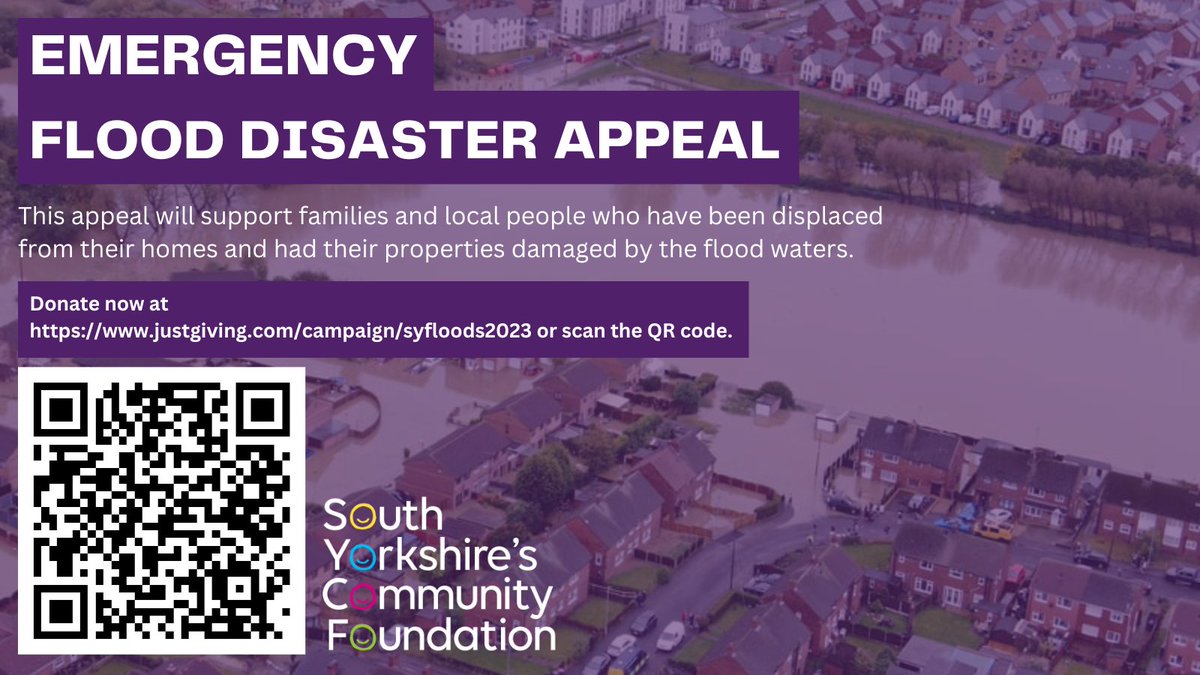 ⚠ EMERGENCY FLOOD DISASTER APPEAL ⚠

Donate now at
lnkd.in/eqRgjxrD or scan the QR code
#SouthYorkshireFloods #SouthYorkshireFloodAppeal #FloodAppeal