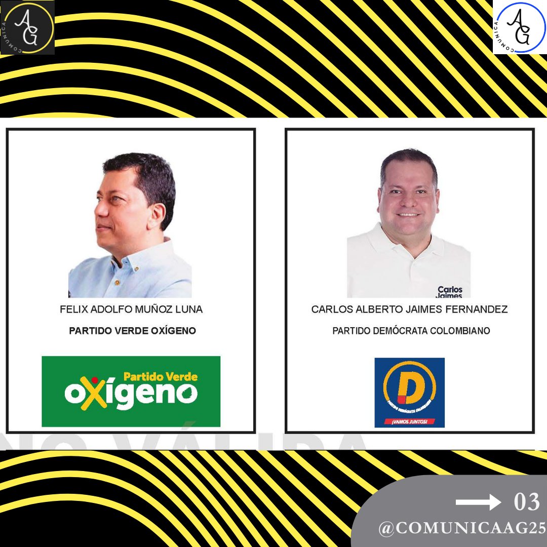 ComunicaAG's tweet photo. aparecen en el mismo orden en el que los encontrarás en el tarjetón con su Nombre , Foto y Partido Político. 
#ComunicaAG #Comunica #Investiga #Candidatos #Alcaldia #Cúcuta #CNE #RNEC #29O https://t.co/0uIJJW4DeE