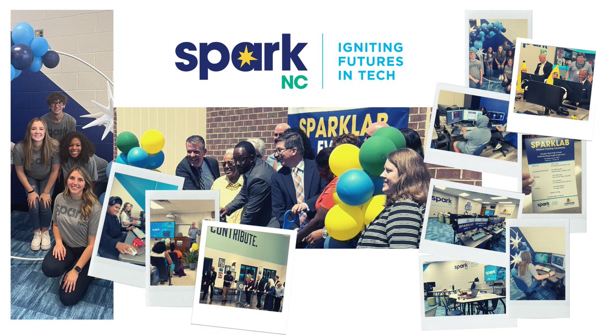 wearesparknc's tweet photo. This fall, with support from the @NCLeg and in partnership with @OLR_NCDPI, 16 North Carolina districts have opened SparkLabs, where students are discovering and experiencing cutting-edge tech fields and creating their own pathways to high-tech careers. #wearesparknc https://t.co/syOxznjzX1