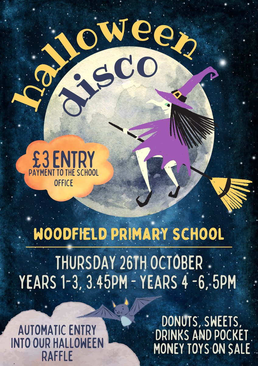 It’s not too late to buy tickets for our spooktacular Halloween Disco. 👻 Please see the office for more details. 🕷️