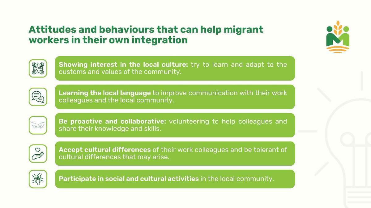 🧑🌾 #MigrantWorkers also play a crucial role in facilitating their own integration into multicultural agricultural teams.

Discover essential attitudes shaping #socialintegration, understanding, and unity in #agriculture 🌾
