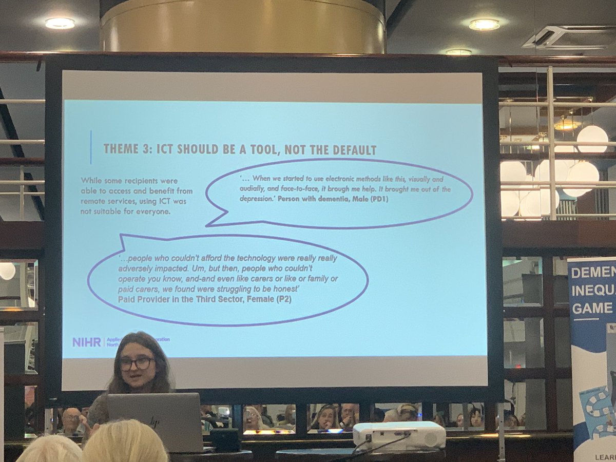 Really interesting to find out the varieties of experience  of technology of people living with dementia and their carers. Sounds like the key thing is having online / tech as well as in person options. Also confirm that  Older Adults can certainly use tech 😊#LiverpoolDementia