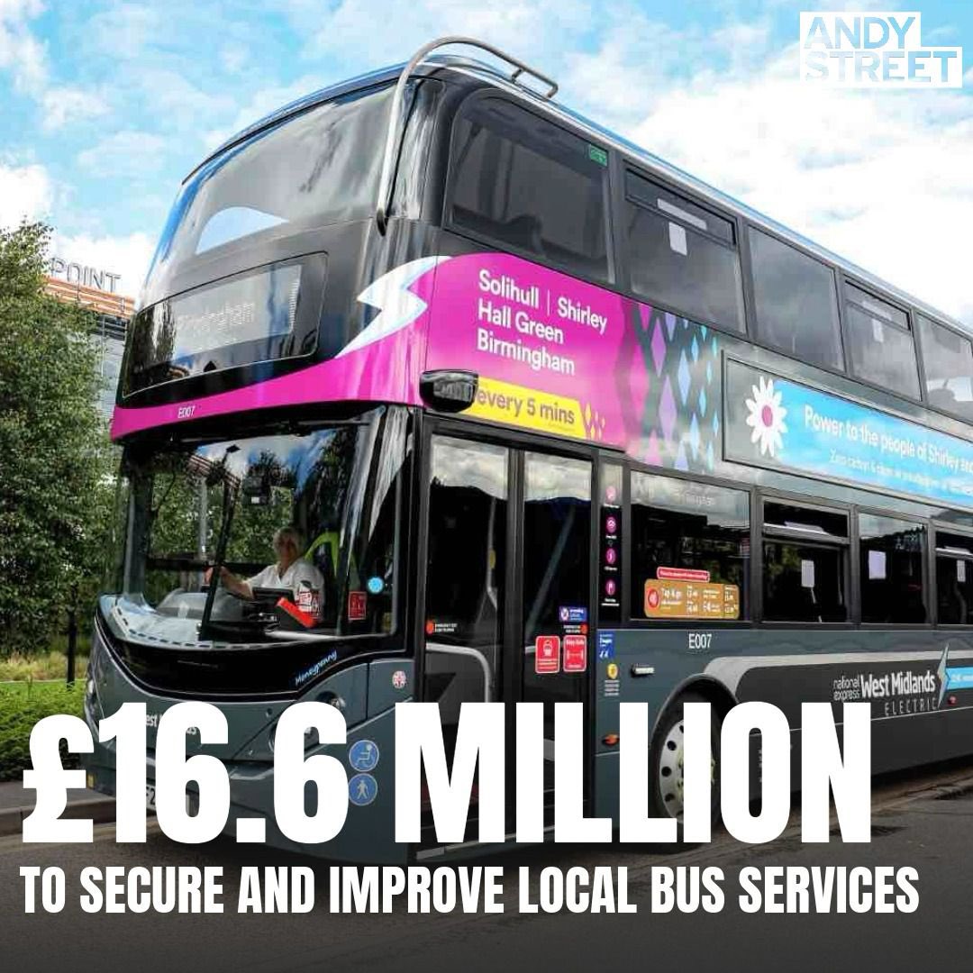 Buses are the backbone of our public transport network in the WM 🚌 So it’s great news we’ve secured £16 MILLION, the biggest settlement in the country, to support our local bus network✅ It’s all about supporting operators, funding improvements, simplifying fares & much more👍🏻