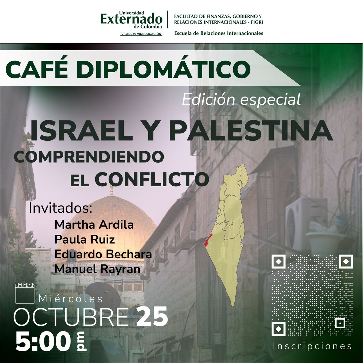 ☕Hoy tenemos Café Diplomático -Edición especial- abordaremos un tema coyuntural: Israel y Palestina comprendiendo el conflicto. Expertos en RI nos hablarán sobre lo relevante e influyente que puede llegar a ser este acontecimiento. bit.ly/4039Jcs <a href="/OrdonezGonzalo/">Gonzalo Ordonez-Matamoros</a> 🇮🇱 🇵🇸