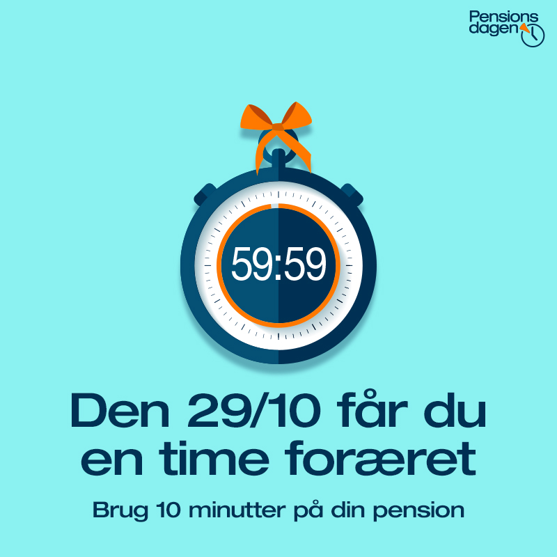 Yes så får vi en time ekstra, når vi på søndag skifter til vintertid. Få hurtigt havemøblerne ind, og tjek så din  pension på pensionsinfo.dk - og bliv sikker på, at du har råd til den pensionstilværelse du ønsker😊 En samlet <a href="/FPbranche/">F&P</a> holder pensionsdag.