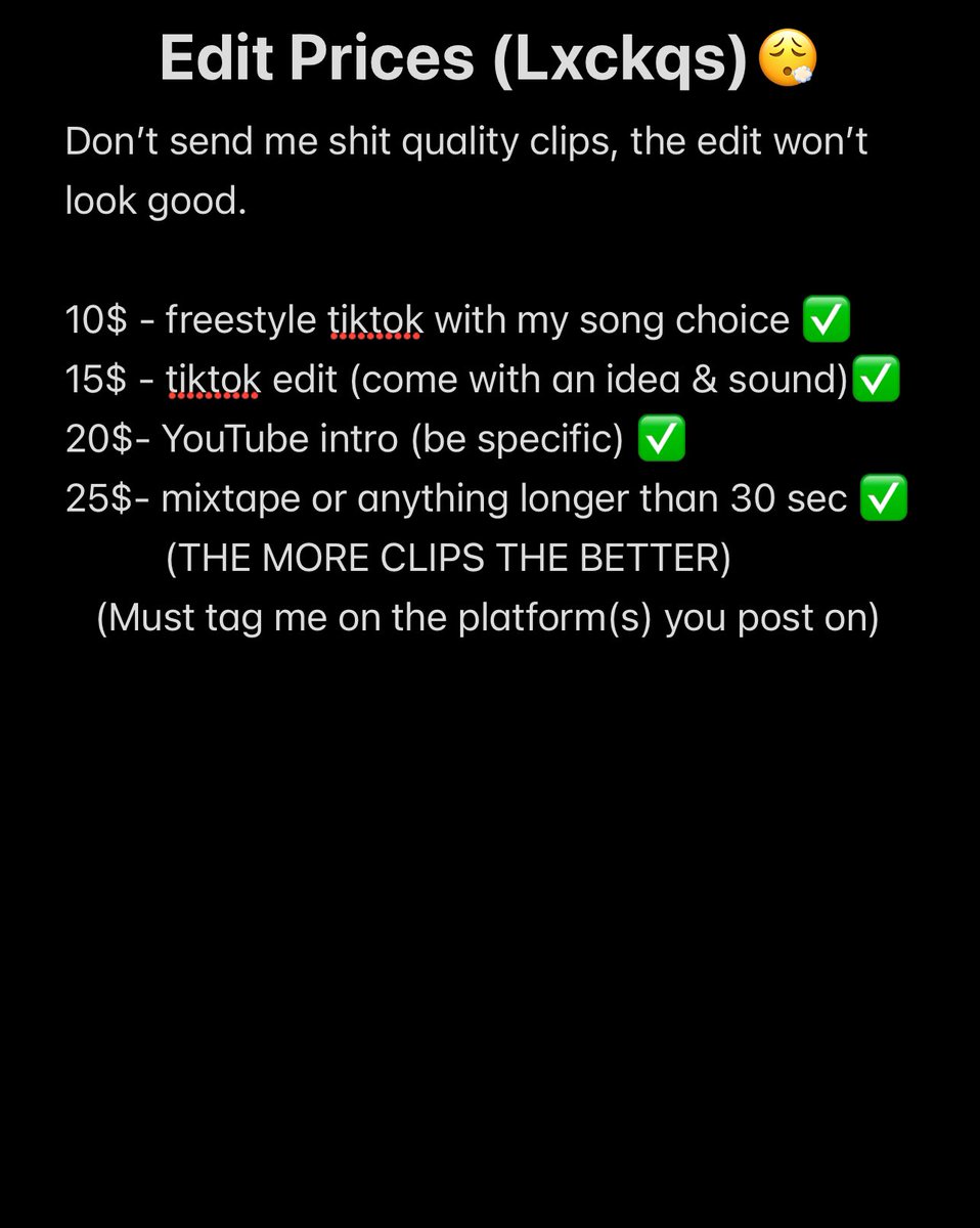 Don’t complain, just keep scrolling 😂 
(Serious inquiries only) 
(Have clips put in a Google drive folder )