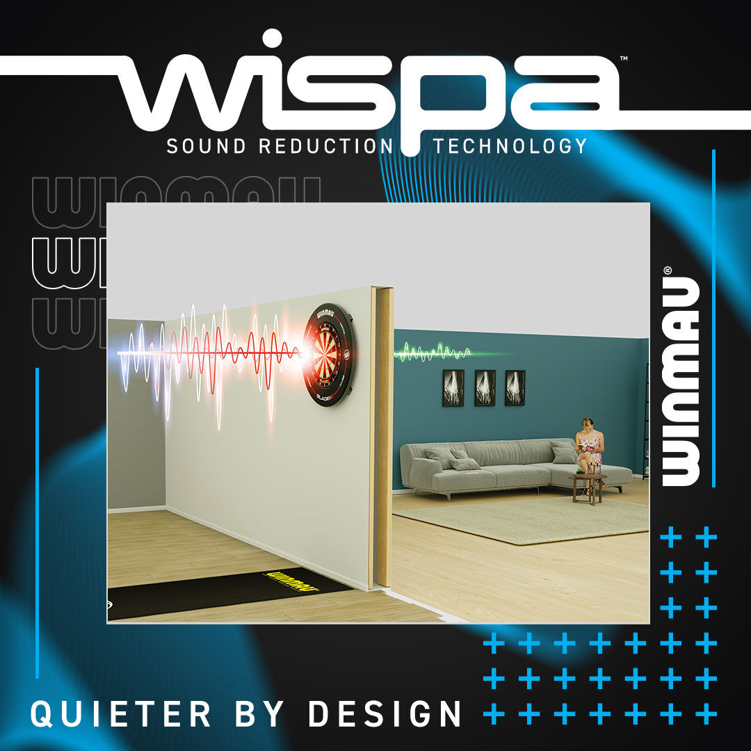 Winmau on X: NEW WISPA SOUND REDUCTION SYSTEM Independently tested by the  institute of sound, the WISPA sound reduction system dramatically reduces  noise by 24dB in an adjacent room. Available with Darts