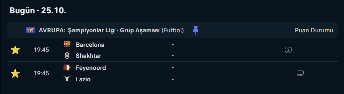 raskolnikovrmn's tweet image. Benim yorumum bu iki maça olacak burası için. 
Diğer maçlar #Vipte olacak.. skor mu tercih mi olacağına siz karar verin ? 
#Championsleague