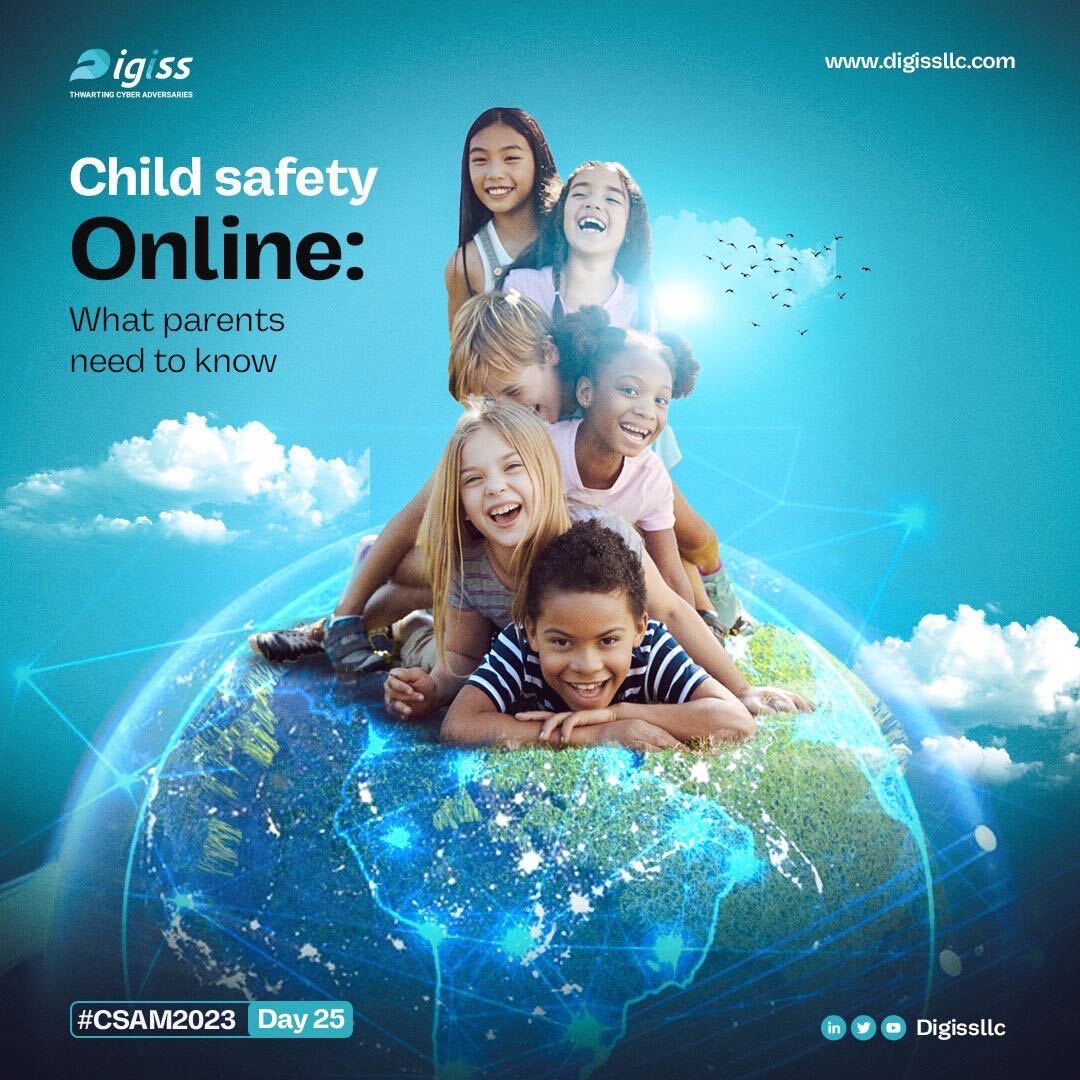 Digissllc's tweet image. Today’s tip for #CSAM23 is on Child Safety Online: What parents need to know 

Remember, the best way to protect your children online is to talk to them about it. 
#cybersecurity #cybersecurityawarenessmonth #Advisoryservices