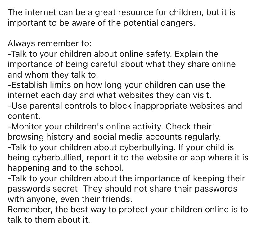 Digissllc's tweet image. Today’s tip for #CSAM23 is on Child Safety Online: What parents need to know 

Remember, the best way to protect your children online is to talk to them about it. 
#cybersecurity #cybersecurityawarenessmonth #Advisoryservices