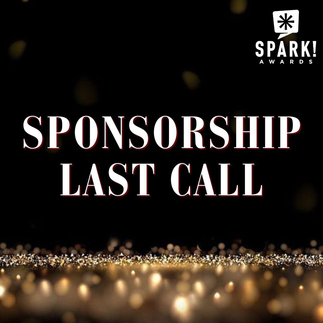 Last Call - Spark Awards 2023 Sponsors! 

Would you like your business featured at the only awards fundraiser in Charleston celebrating creative excellence and marketing talent? Our last call for Sponsors is this Friday 10/27! 

Send us a DM to learn more if interested.