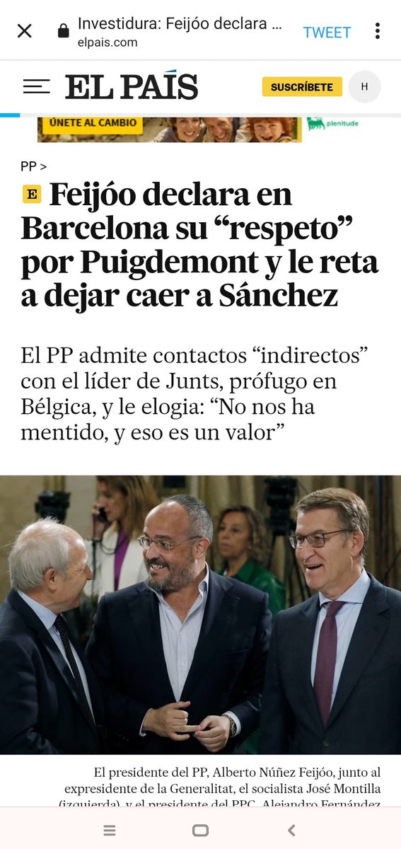Saramurcia's tweet photo. Hace diez días estaba mandando a Puigdemont a prisión en una manifestación  y hoy le muestra su respeto.Tengo dudas si es más tonto que sinvergüenza o al revés. https://t.co/ejXUkIIbQJ