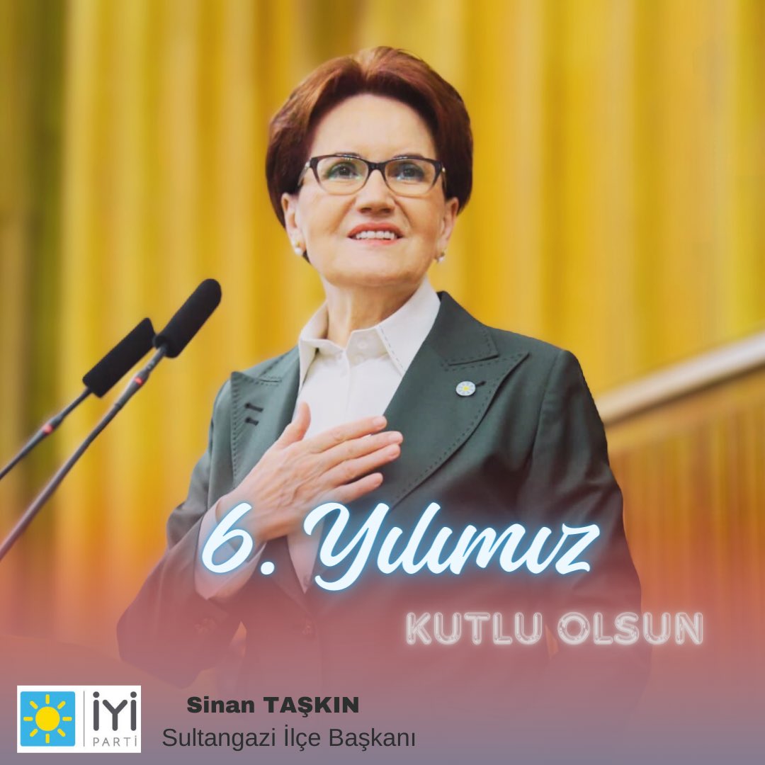 iyi_g43107's tweet photo. "İYİ Parti’mizin, 6’ncı yaşını kutluyoruz.
Ne mutlu bize!
Ne mutlu Türkiye’nin İYİ ve cesur insanlarına!
Yüce Allah partimize,
daha nice yaşlarımızı görmeyi nasip etsin.
Yüce Allah, daha nice yeni yaşlarımızı,
iktidar olarak görmeyi nasip etsin!"

#İYİParti6Yaşında https://t.co/BfwnVbsbm8