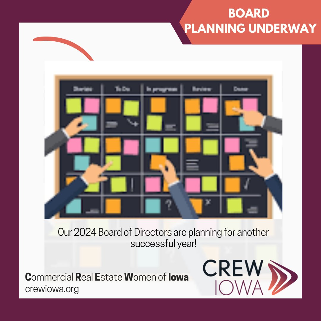 CREWIowa's tweet photo. Our 2024 Board of Directors are planning for another successful year! #CREWIowa #greathingsahead https://t.co/kwE8j3AyWk