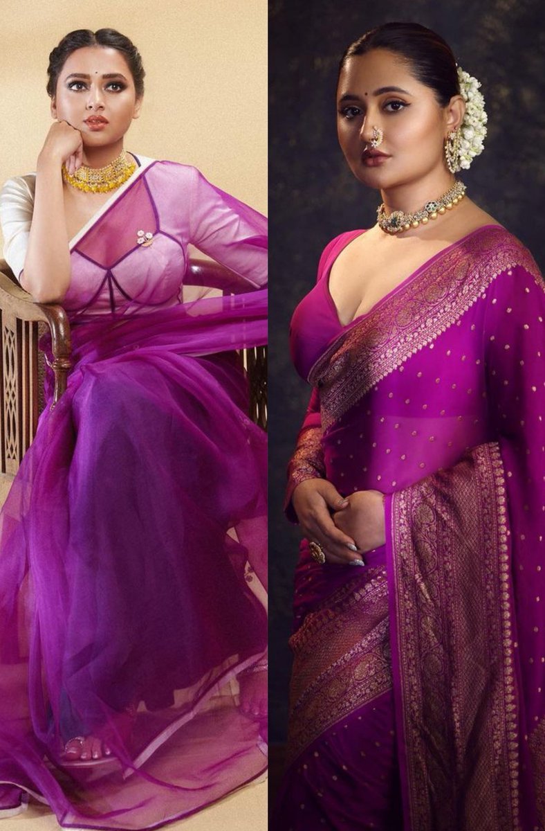 LensMediatamil's tweet photo. Who is cute in purple 💜

Like - #RashamiDesai

Repost - #TejasswiPrakash 

#TejRan https://t.co/PKlGyWYhco