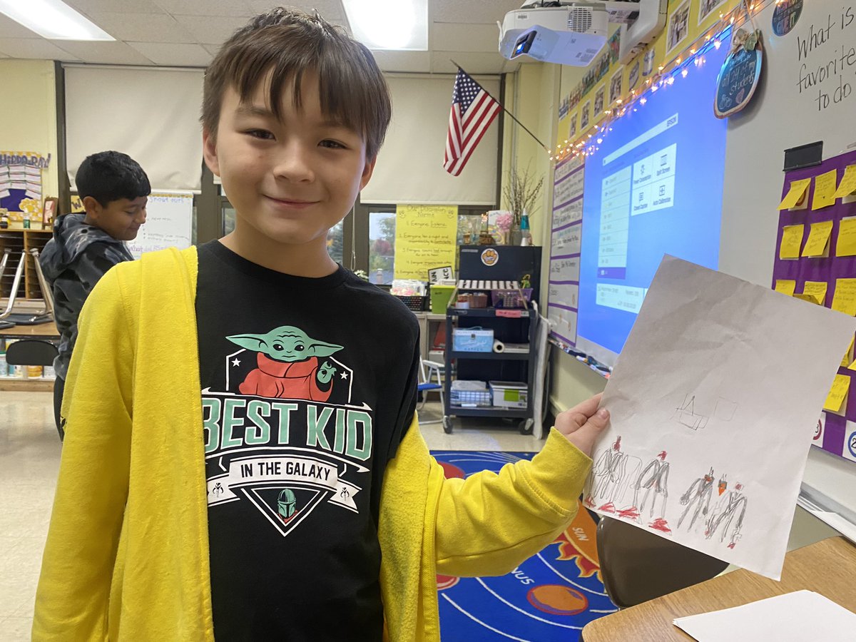 BarbRickerCov's tweet photo. This student is creating super heroes every day and shows me every morning… hmmm what will he be when he grows up? He’s very passionate about it! #d123cov #d123 https://t.co/cgPgrd5uUy