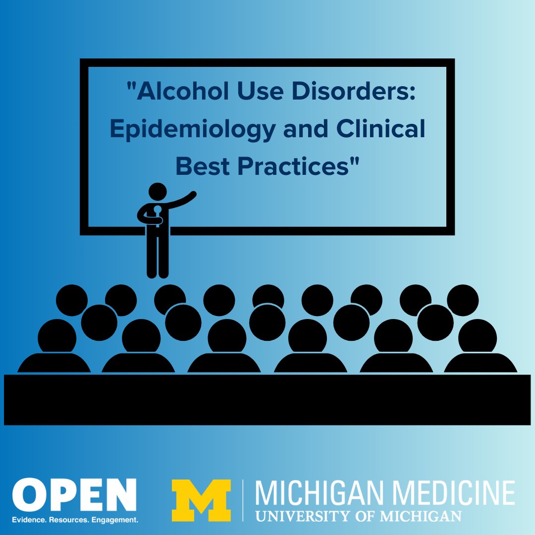 Tomorrow, join the Michigan Opioid Collaborative for their presentation of 'Alcohol Use Disorders: Epidemiology and Clinical Best Practices.' Here you will learn more about AUD in America and tools to identify alcohol-related harm. Register here: michigan-open.org/events/alcohol…