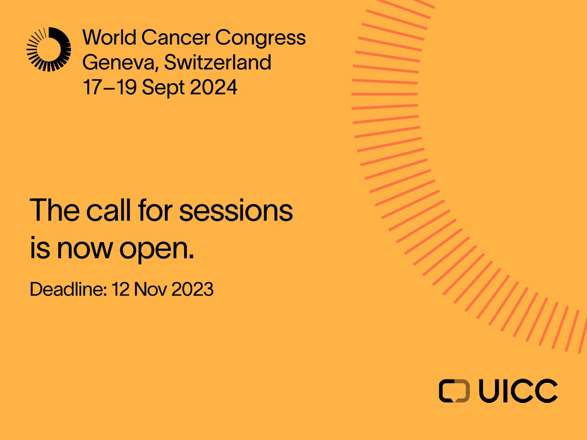 The 2024 <a href="/uicc/">Union for International #CancerControl</a> World Cancer Congress Call for Sessions is open! Share your expertise with a diverse, global audience at next year’s Congress in Geneva, Switzerland. Deadline 12 November <a href="/wcrfint/">WCRF International</a> <a href="/WCRF_UK/">WCRF</a> will be there! worldcancercongress.org/programme/call…