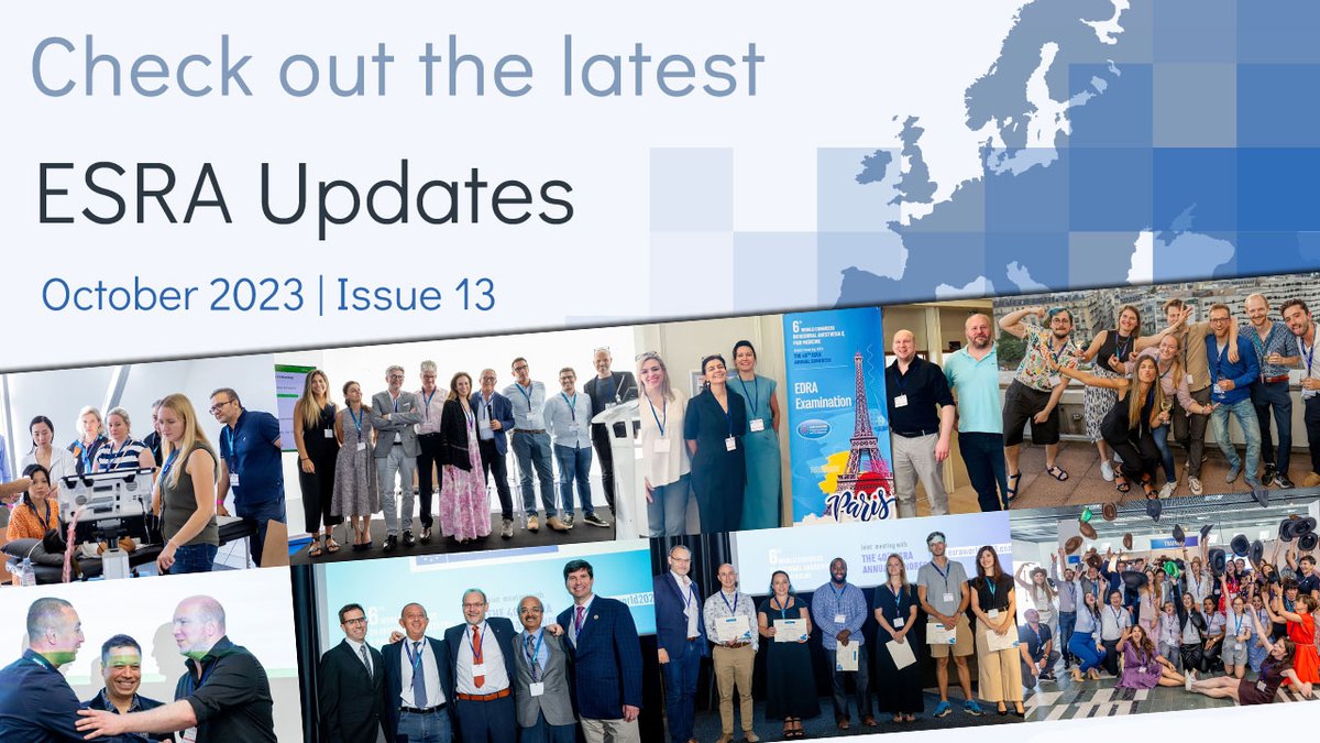ESRA_Society's tweet photo. Check out the latest #ESRAupdates ๐ฐ
๐ https://t.co/aqNE9fEl2W
This issue is dedicated to the #ESRAworld2023 in Paris, including articles on competitions, workshops, sister societies, awardees, exams... The perfect way to relive the congress together!
Happy reading to all ๐ https://t.co/Tz2P6GjNgU