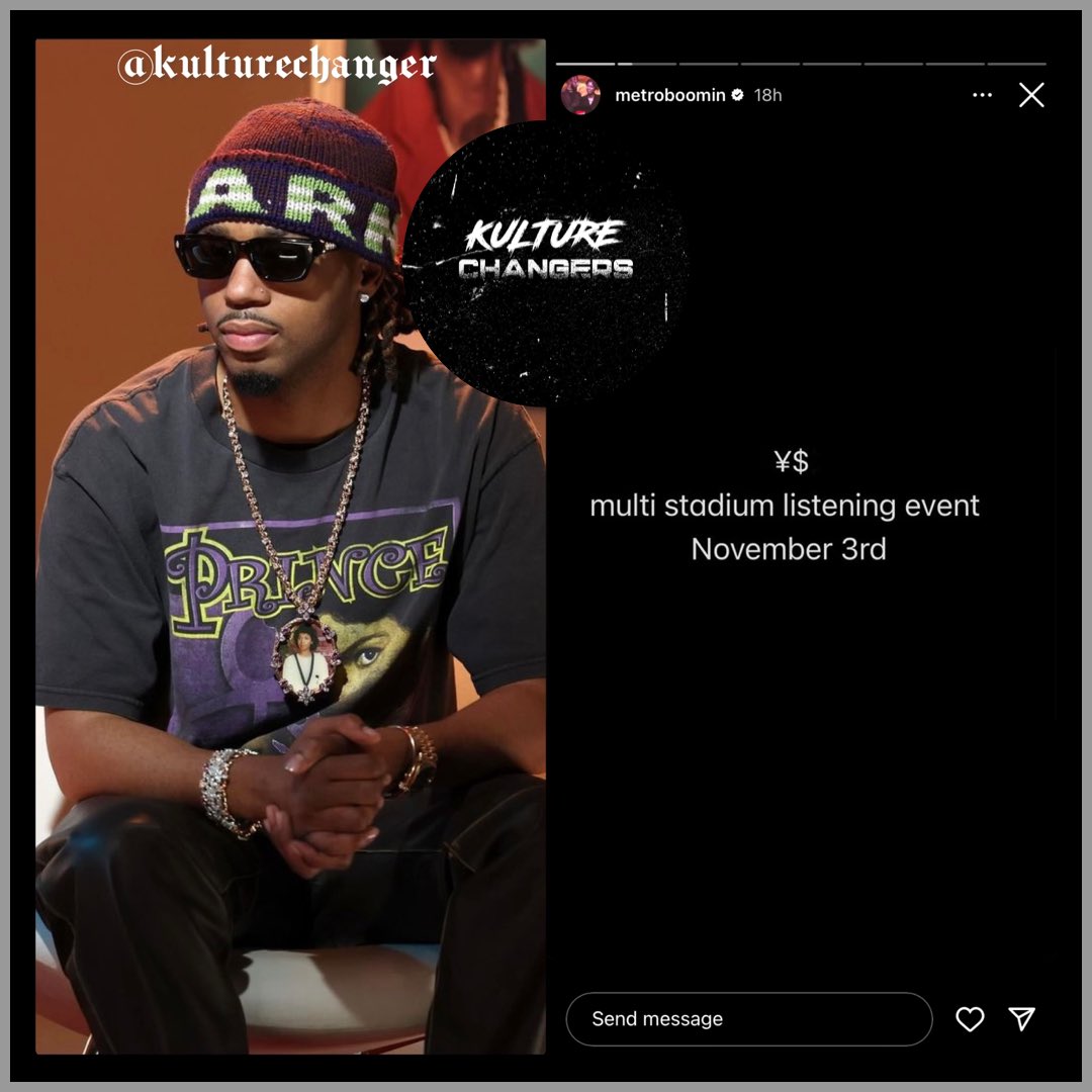 Rapfacts11's tweet photo. @MetroBoomin reposts Ye and tydolla$ign listening party could we see metro on the collab album 👀💿 https://t.co/I9lXLpx3Jy