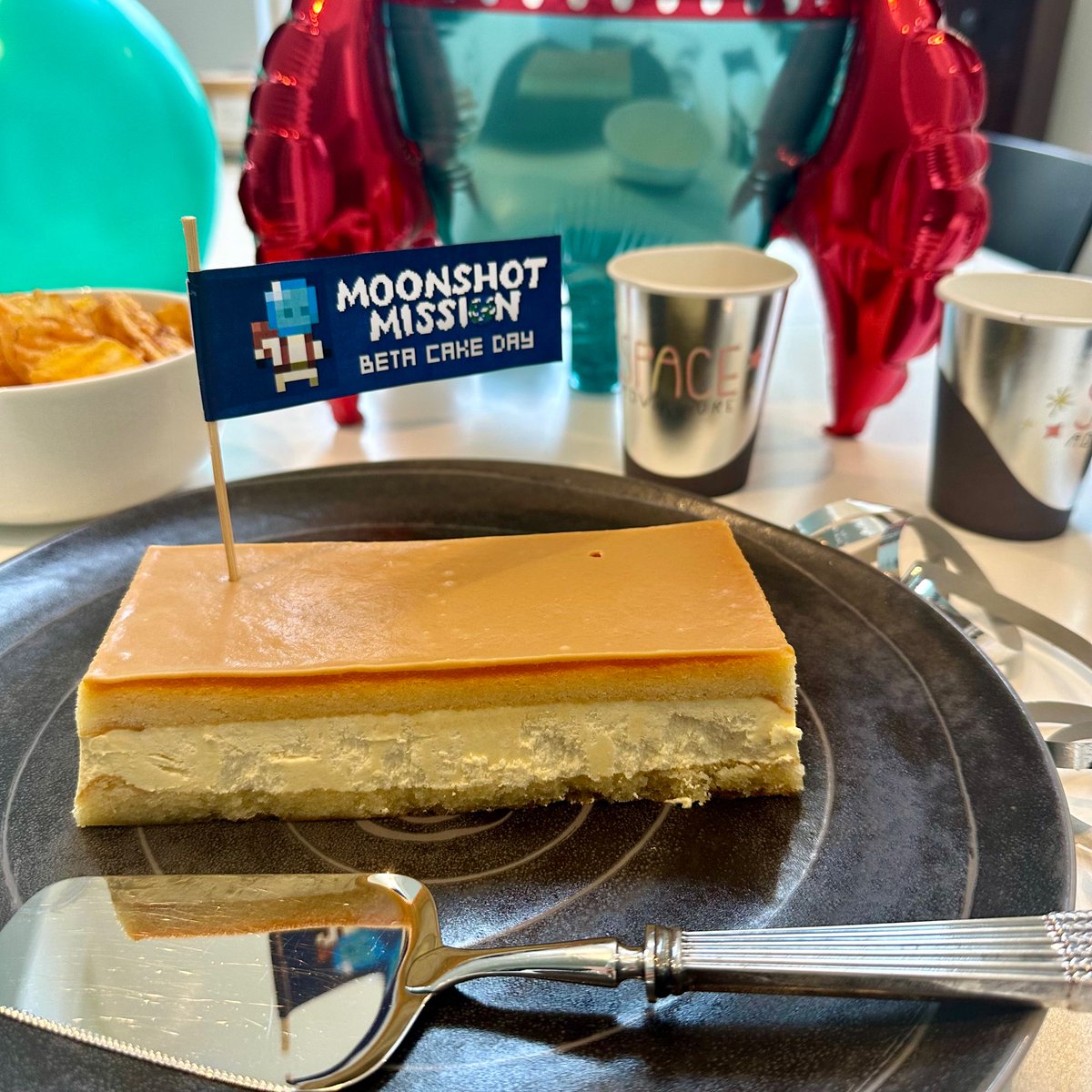 MoonshotMission's tweet photo. Looks like cake is back on the menu, boys! Because Moonshot Mission hits BETA milestone. If I understand this game development jargon correctly, only 22 more Greek letters to go before release.

#gamedev #moonshotmission #comingsoon #milestone #ios #android #madewithunity https://t.co/UNvlSNB6bs