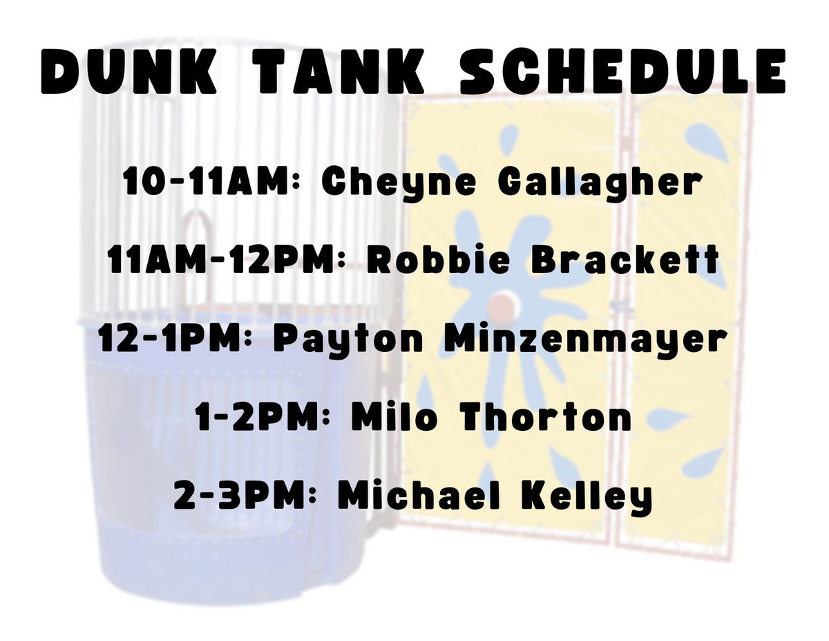 TheBuggyBunch's tweet photo. Recognize any of these names?! Come out for our Family Fun Day on Saturday, October 28th and get a chance to “dunk” one of these well known names! 

Click here to purchase your tickets now: https://t.co/c1zBKshdkR https://t.co/I7FYzFBuDG