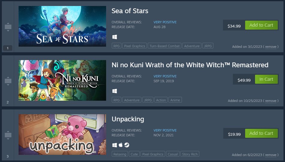 Happy #WishlistWednesday!! 🎮

🟨If you're an #IndieDev, post your game down below! I wanna play some new games soon!

🟩Like, share, repost! Spread the love!

Here's my wishlist (I just make music for games lol)
#VGM #gamedeveloper