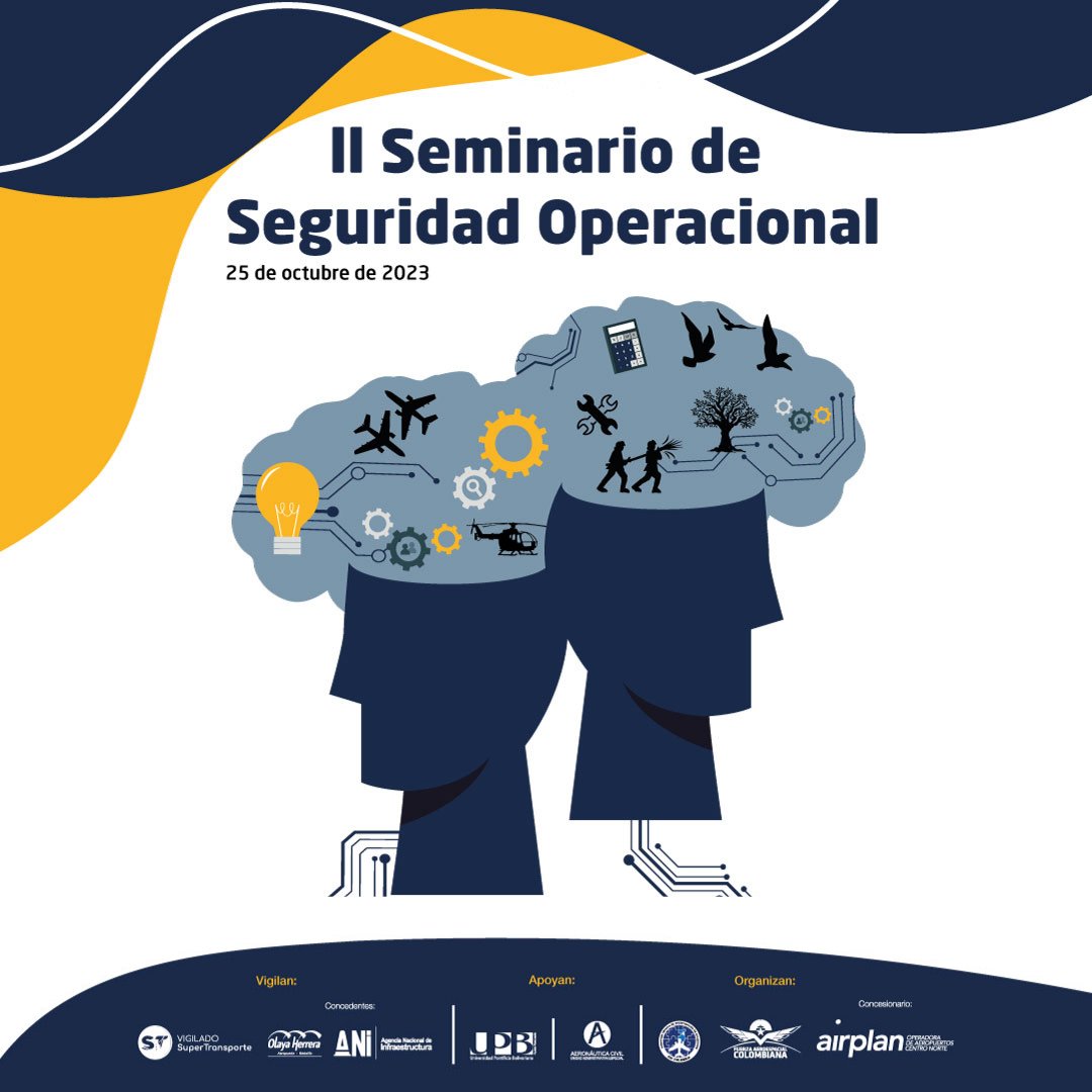 AeropuertoMDE's tweet image. Este año las ponencias de nuestro Segundo Seminario de #SeguridadOperacional tienen un enfoque integral, el cual compartimos con miembros del sector y de la academia durante esta jornada... ¡que ya iniciamos en @upbcolombia junto a la @DIACC_COL, @AerocivilCol y @FuerzaAereaCol!