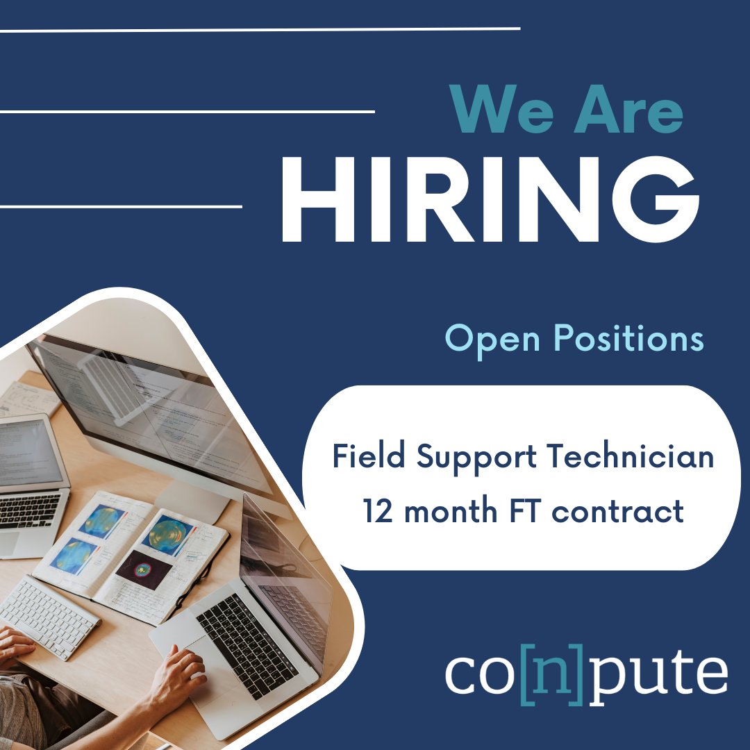 CONPUTE (@conpute) on Twitter photo We are hiring! We are currently looking for Field Support Technicians for a 12 month contract. For more information and/or apply, click ow.ly/7mgc50Q0AwA or email info@conpute.com. We are hiring! We are currently looking for Field Support Technicians for a 12 month contract. For more information and/or apply, click ow.ly/7mgc50Q0AwA or email info@conpute.com.