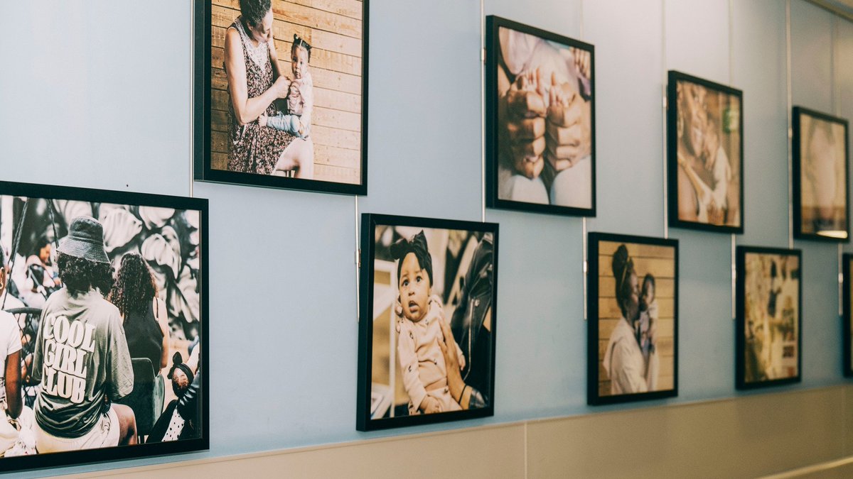 A new celebratory exhibition of #Bristol's Black Mothers Matter community support group has been installed at Bristol Royal Infirmary. The photographs were taken as part of a collaboration between @UHBWMI and the NHS Race and Health Observatory (1/2)