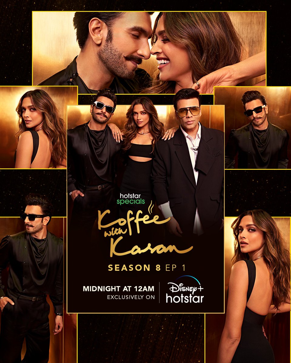 Are you ready for some piping hot midnight koffee?🔥 Get cozy & grab some munchies as the first episode of #KoffeeWithKaranS8 starring Bollywood royalty, @RanveerOfficial & @deepikapadukone drops at 12AM!🥵