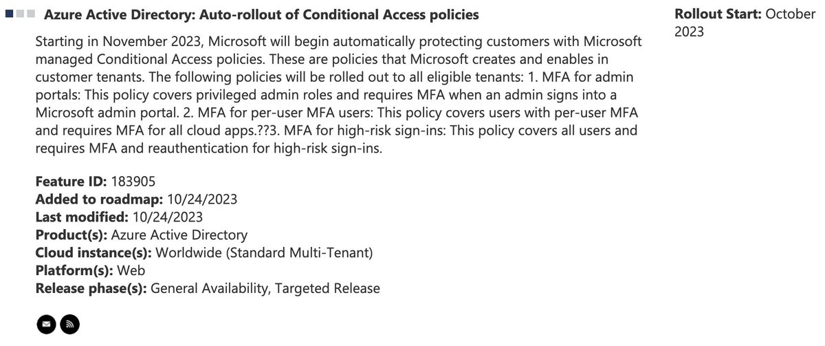 Got this from threat intel feed (@HackingLZ) All I can say is its about time. I like compromising clouds as much as the next red teamer and we still have a long way to go. But this is going to help mitigate basic threat actor behavior by assurance of proper MFA coverage. #Cloud…