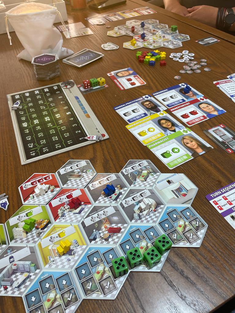 Pearl | Cake of Doom (@cakeofdoomgame) on Twitter photo Last weekend, we finally got <a href="/alleycatgames/">Alley Cat Games</a>' Dice Hospital to the table. It was so much fun we played it three times until it was bed time!
Do you have a game waiting on your shelf? If so, this is your sign to go play! Last weekend, we finally got <a href="/alleycatgames/">Alley Cat Games</a>' Dice Hospital to the table. It was so much fun we played it three times until it was bed time!
Do you have a game waiting on your shelf? If so, this is your sign to go play!