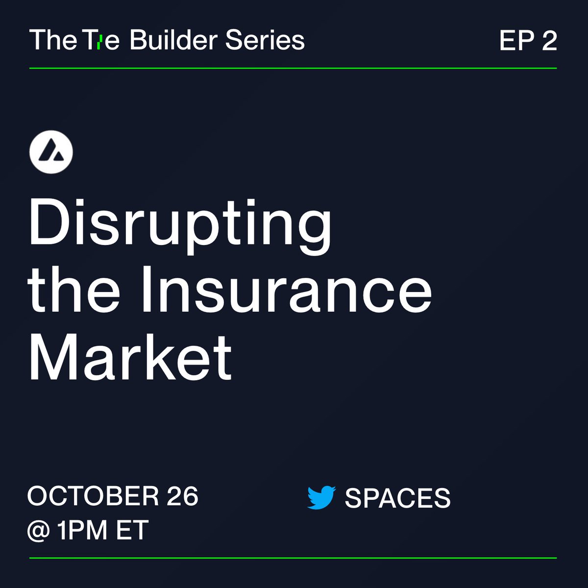 TheTieIO's tweet photo. TOMORROW at 1pm ET - Join us for a deep dive on how cryptocurrency networks are disrupting the insurance and reinsurance businesses. Hear from Michael Rey (CEO, @cerchia_io), Karn Saroya (CEO, @reintern) and Luke Chmiel (Institutional BD, @avalabsofficial)

Set a reminder ⬇️ https://t.co/MIf4dtbKtP