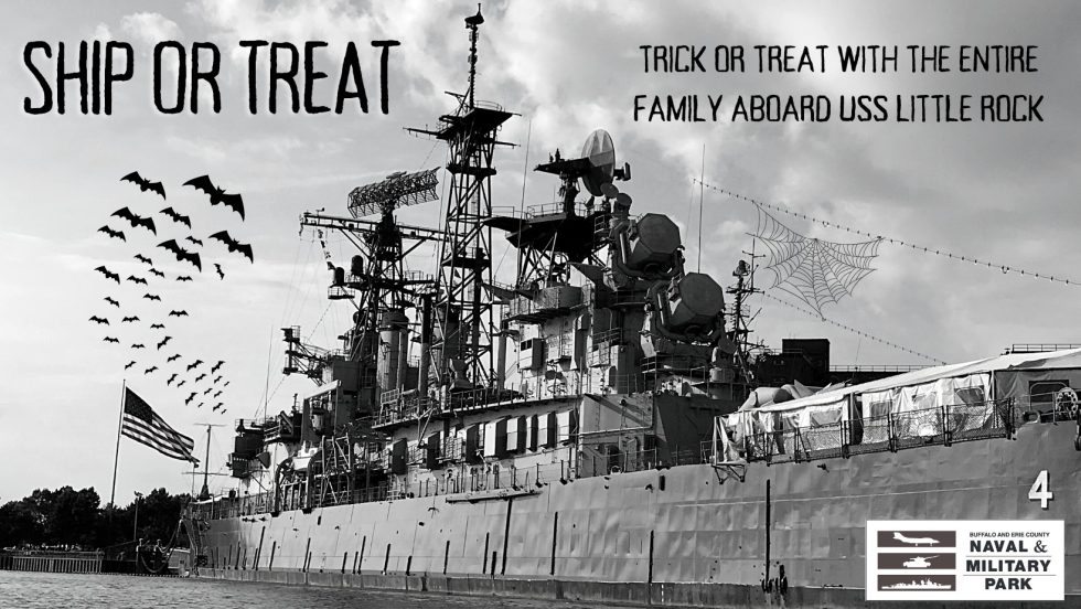 This Saturday at 12pm, join <a href="/BfloNavalPark/">Buffalo Naval Park 🇺🇸</a> for Ship or Treat! Wear your costume &amp; “Ship-or-Treat” aboard USS The Sullivans, USS Little Rock, &amp; USS Croaker. Enjoy family activities &amp; collect Halloween goodies. Admission to the Naval Park is included. Info: bit.ly/498K2vd