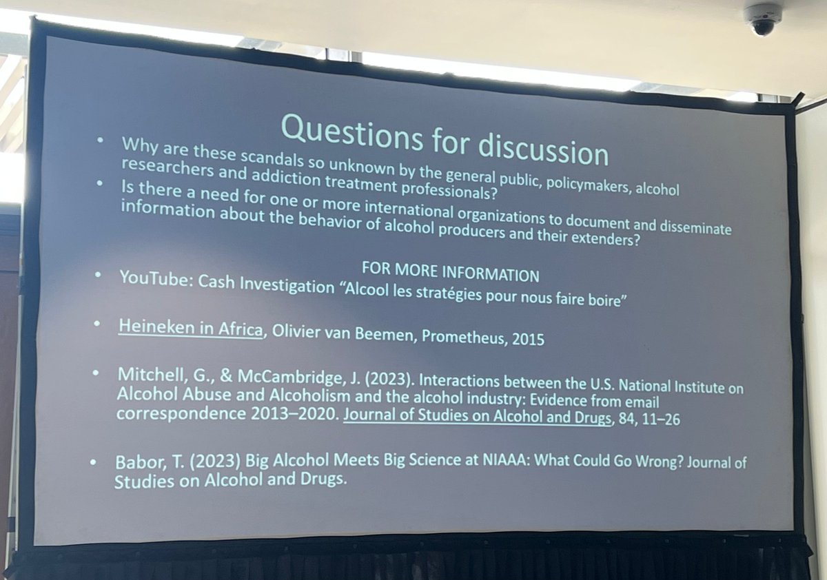 CiaraRuth_'s tweet photo. Thomas Babor on different mechanics for disseminating alcohol industry scandals, including movies and books 📚🎥🎬 And questioning why there is not lots of hype around these scandals? #GAPC2023 https://t.co/CrpVHe7bqE