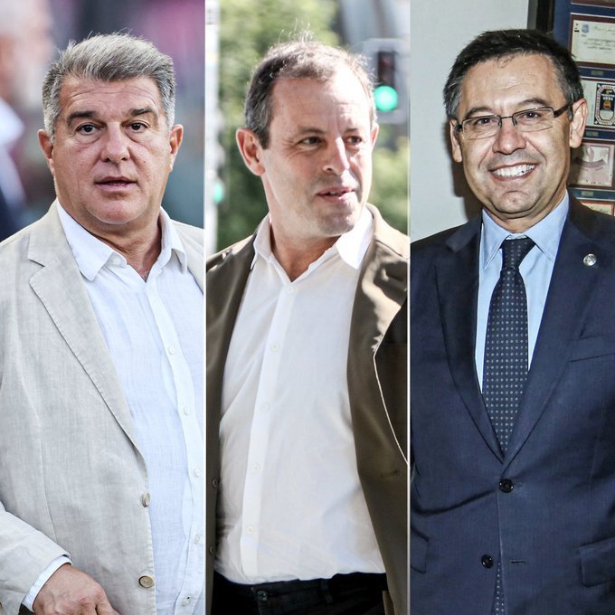 cutmovies7's tweet photo. 🔵🔴 FC Barcelona’s last five presidents met for dinner yesterday to show unity and defend the club from external attacks. 

#ForçaBarça #Barça #FCB #Laporta #Bartomeu #Rosell #Reyna #Gaspart https://t.co/RoxZ4kuJ9E