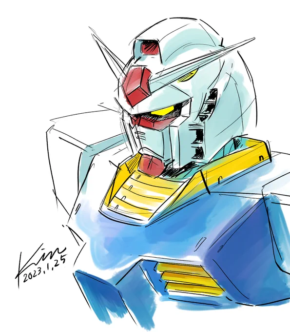 落書きもサラサラと描けた時がめっちゃ嬉しい。 この絵もそんな感じ☆ #ガンダム