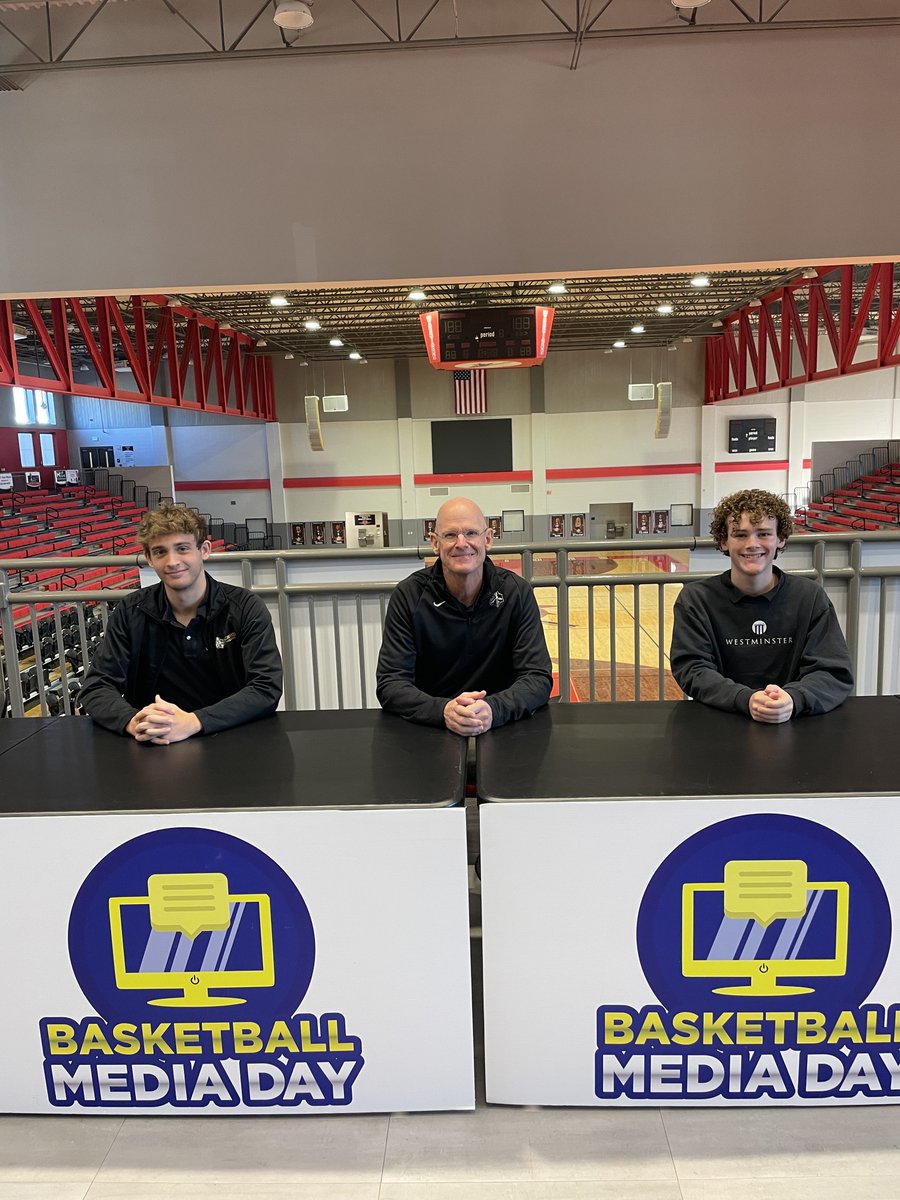 prepsportsmngt's tweet photo. Starting off Media Day 2 strong with Westminster. Head Coach Russ Gurley with Rocco Zaccagni and Porter Lunsford speaking on team synergy and accountability to accomplish their goals. #begreatnotgood https://t.co/rIwvbjImrY