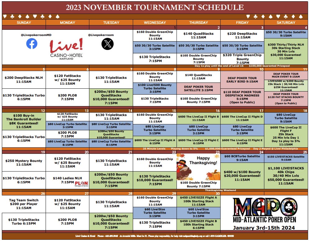 _ChrisMcCall_'s tweet photo. Remember, remember @LivePokerRoom in November, huge prizepools, leaderboards and #LiveCup2; for there is a reason why checking your cards should never be forgot!

Make plans to join us in November for all the #tournamentpoker action!
#ThirtyThirty #Live500 #TheBankrollBuilder https://t.co/YwWoxscGCD