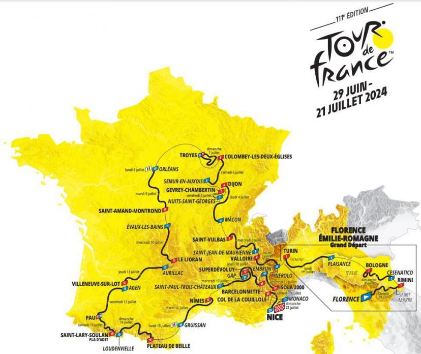 La #Bourgogne accueillera le @LeTour 2024. #Dijon ville étape. Passage par les vignes @ClimatsUNESCO en perspective ! 🚲