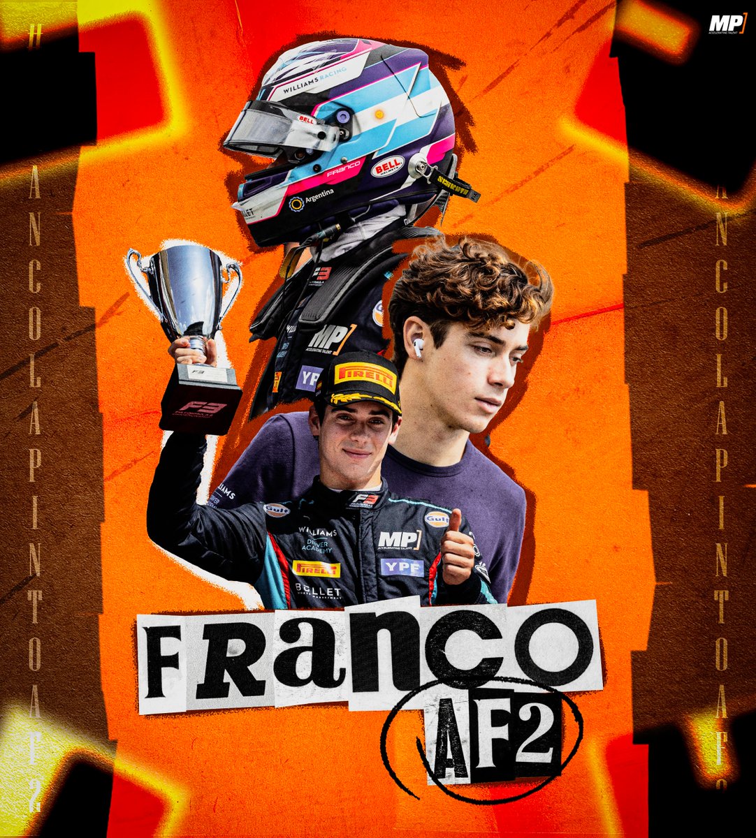 🧡 VAMOS 

Franco Colapinto steps up to FIA Formula 2 within the MP family in 2024! 

He will start his journey next month in Abu Dhabi, where he will take his seat in car #2 during the final round of the F2 championship.