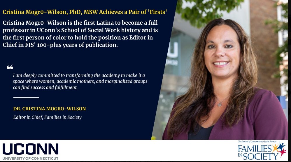 FISOnline's tweet image. If you see our Editor in Chief, Dr. Cristina Mogro-Wilson at #CSWE2023 #APM2023 please stop her and say hello!  @FISOnline @UConnSocialWork