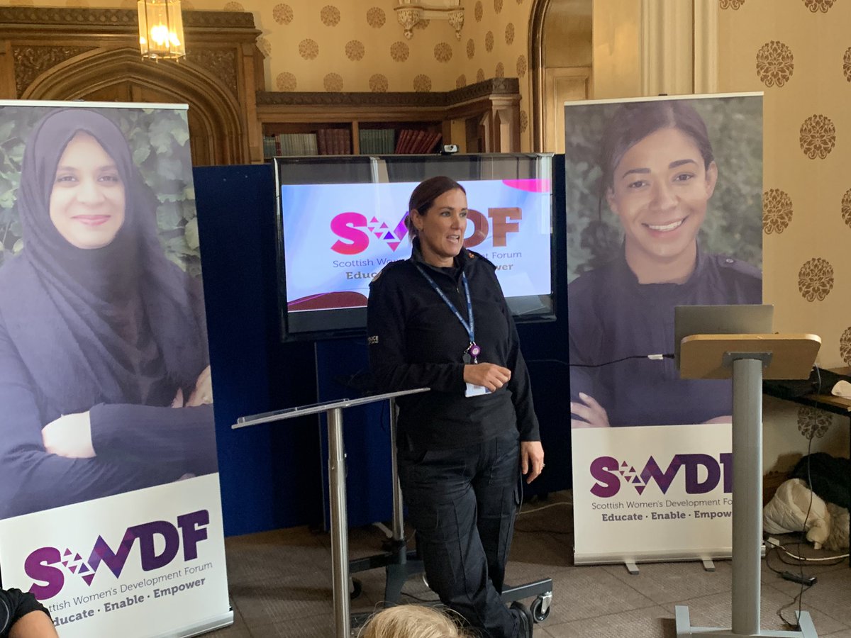 ScottishWDF's tweet photo. Finally, we’re thrilled to have ACC Emma Bond here to close the #WoCiP Launch Event.
She’s got over 23 years policing experience and has a wealth of knowledge in diversity.
We can’t thank you enough for taking time today to speak to our guests.
@PoliceScotland https://t.co/gCjWUkK3MT