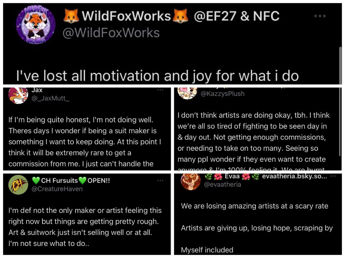 I see tweets like this every day now. It’s like artist gave up- 

What’s changed in the world and what can we as a community do to support each other?